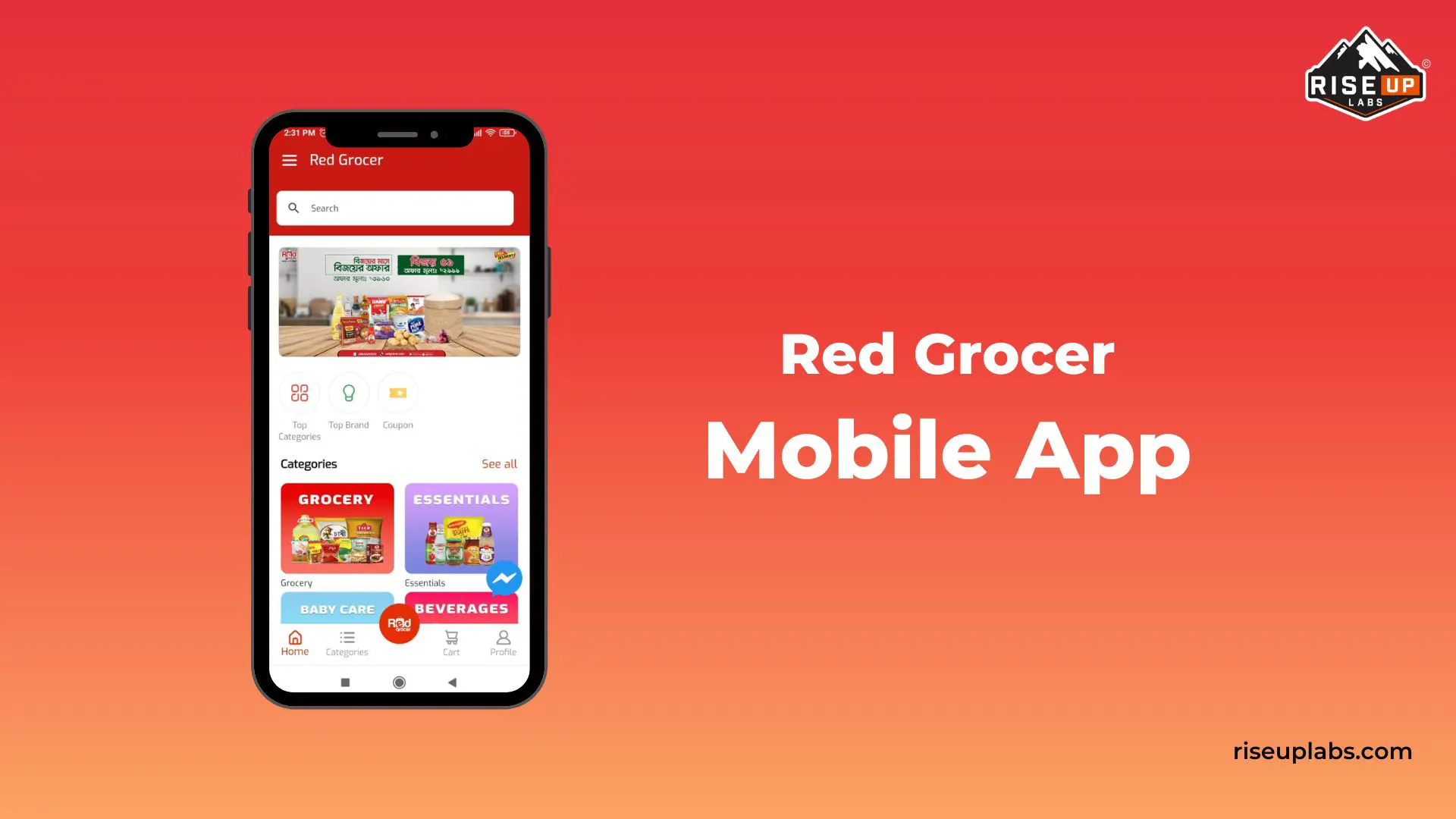 Red Grocer mobile app full image