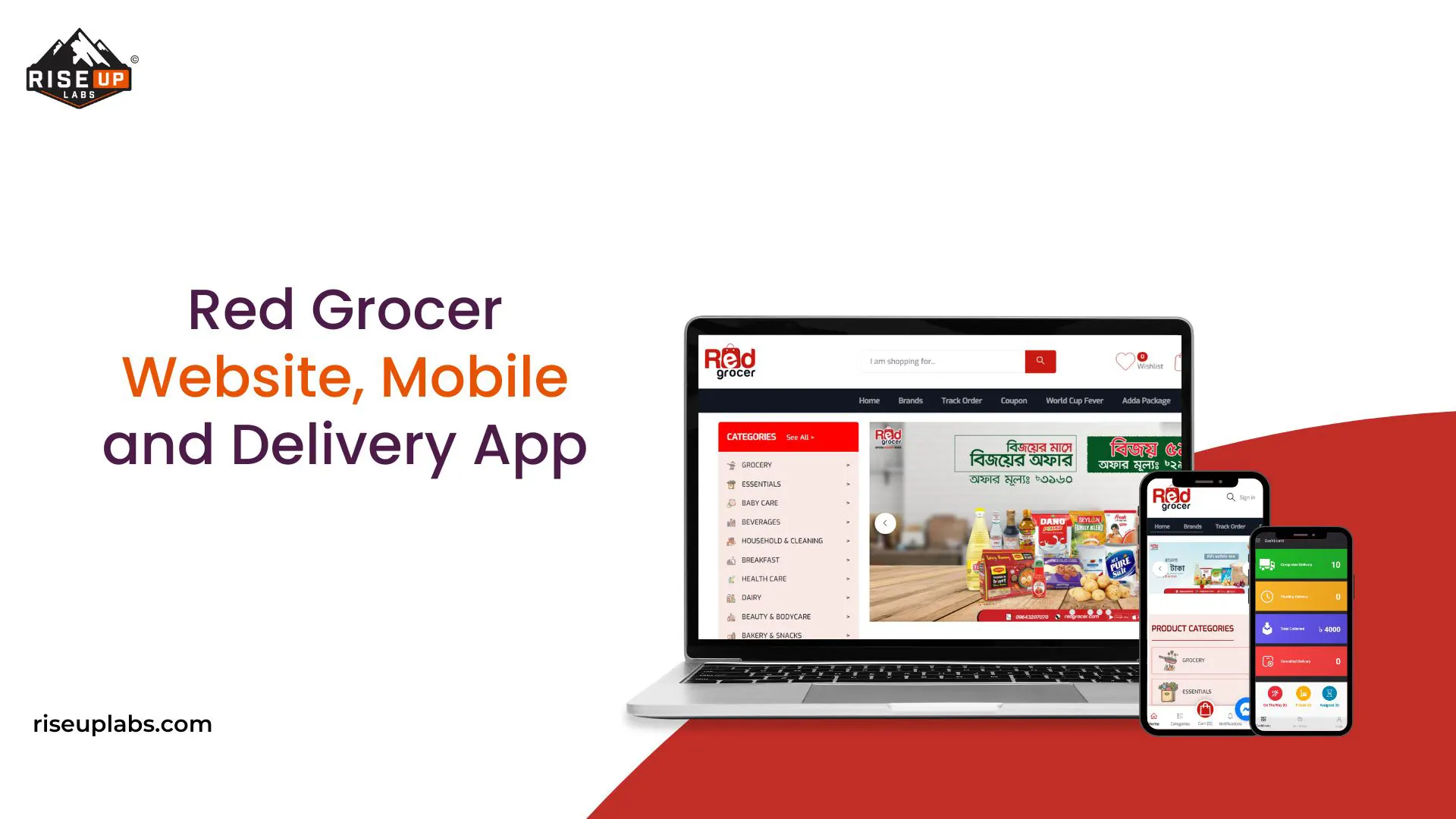 Red Grocer Web Mobile and Delivery app portfolio image